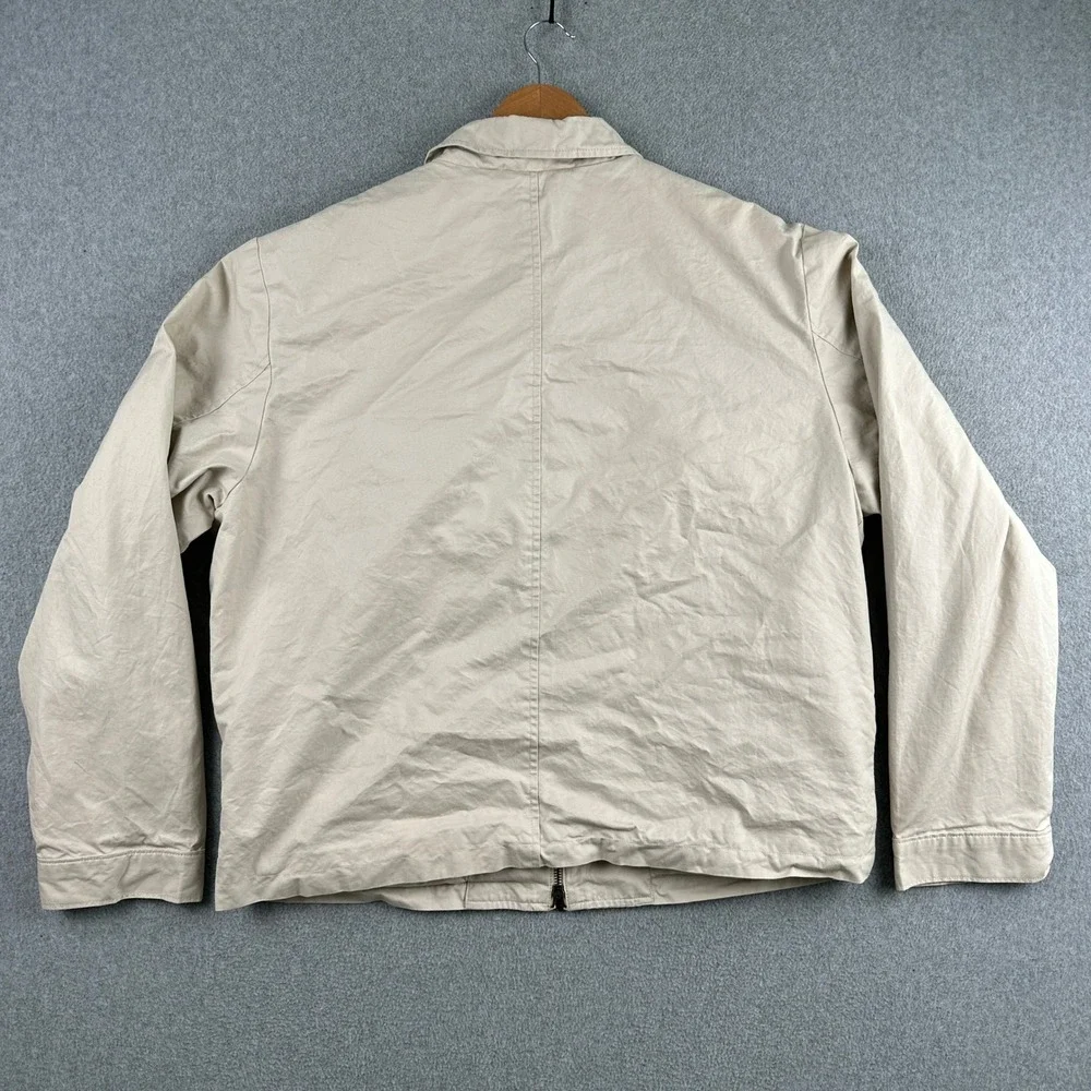 Vintage Banana Republic‎ Jacket Mens XL Beige Harrington Full Zip Cotton Casual